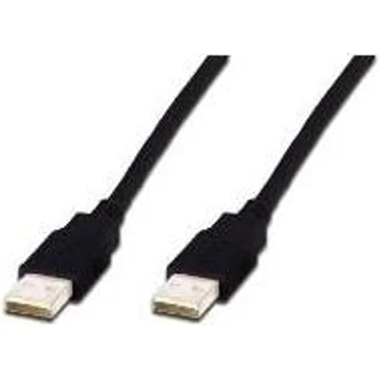 Planet ASSMANN - USB-Kabel - USB Typ A, 4-polig (M) - USB Typ A, 4-polig (M) - 1.8 m (USB/USB 2.0) - geformt - Schwarz (AK-300101-018-S) – Bild 1
