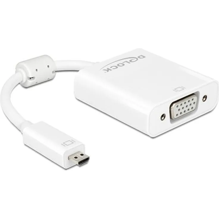 DeLock Adapterkabel Micro HDMI-D Stecker > VGA Buchse mit Audio Weiss