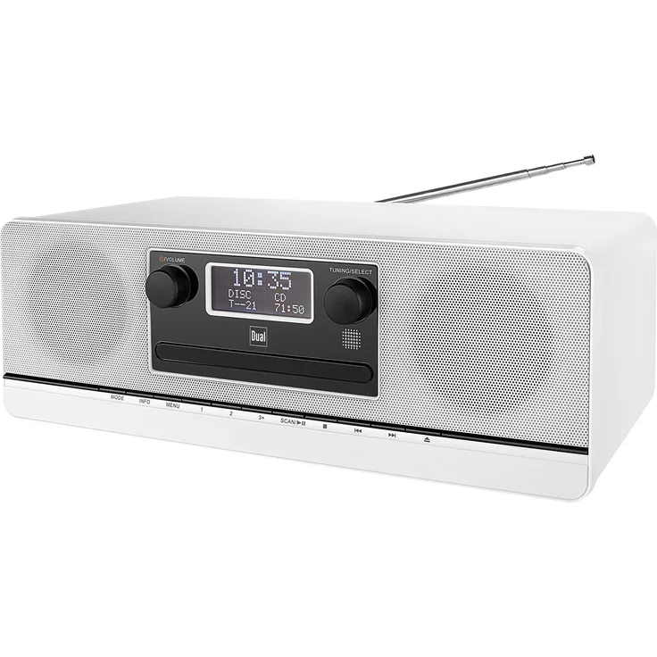 Dual DAB 420 BT Weiß • Stereoanlage • DAB+ • UKW • Sendersuchlauffunktion • AUX-IN • USB-Anschluss • CD-Abspieler • MP3 • Senderspeicher • Fernbedienung • Kopfhöreranschluss