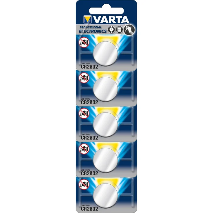 Varta Batterien Professional CR2032 (Lithium Knopfzelle 3Volt, 5er Pack) – Bild 1