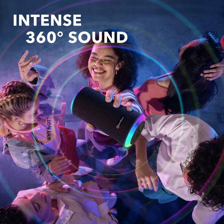 Anker Soundcore Flare 2 Bluetooth-Lautsprecher mit Lichteffekten, wasserdicht, schwarz – Bild 7