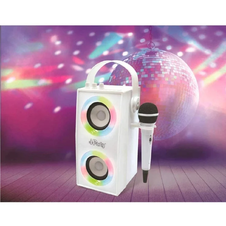 Lexibook iParty Party Bluetooth-Lautsprecher mit Lichteffekt, geeignet für Karaoke, weiß – Bild 3