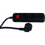 REV Ritter 0512371555 Steckdosenleiste 3 fach mit Schalter KS 1.4 m, schwarz