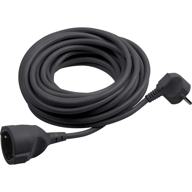 Meister Schutzkontakt-Verlängerung - 25 m Kabel - schwarz - Kunststoffleitung - IP20 Innenbereich - Verlängerungskabel mit Kindersicherung - Schuko-Verlängerung - 7433220