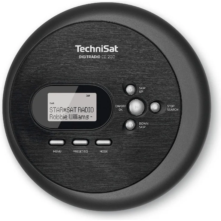 TechniSat DIGITRADIO CD 2GO Discman (CD-Player, DAB+, UKW, MP3 mit Resume-Funktion, Kopfhöreranschluss, Equalizer) schwarz – Bild 1