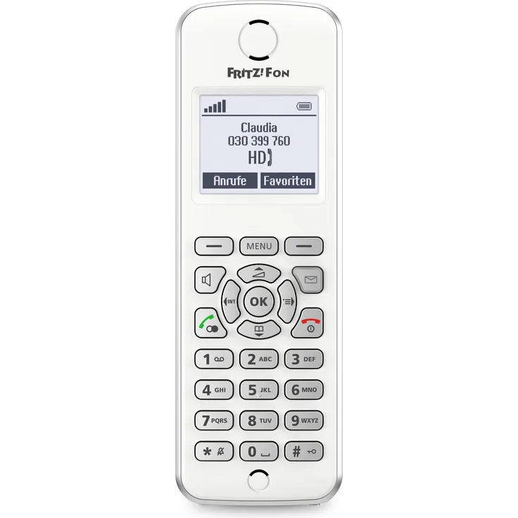 AVM FRITZ!Fon M2 DECT-Komforttelefon (für FRITZ Box Monochromes Display, HD-Telefonie) deutschsprachige Version