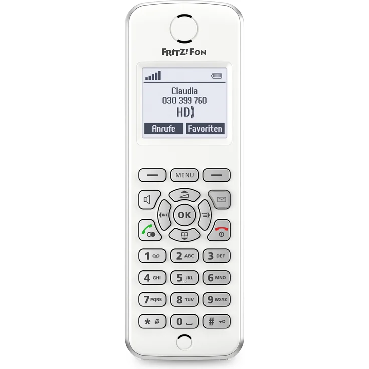 AVM FRITZ!Fon M2 DECT-Komforttelefon (für FRITZ Box Monochromes Display, HD-Telefonie) deutschsprachige Version – Bild 1