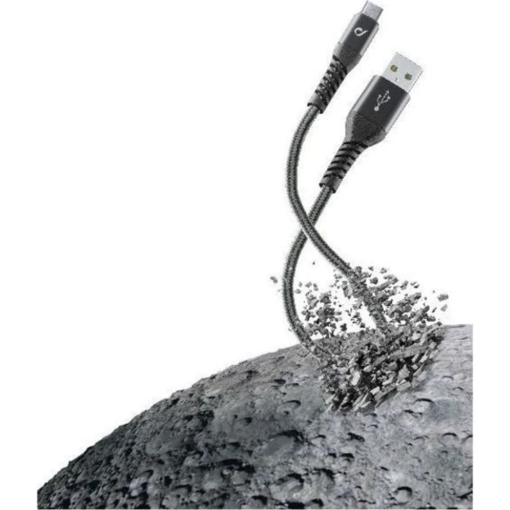 Extreme Cable Tetra Force Micro-USB-Kabel mit Kevlar Faser 1,2m (Schwarz)