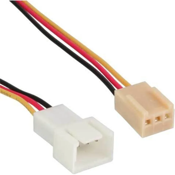 InLine - Verlängerungskabel für Lüfterspannungsversorgung - Molex, 3-polig (M) - bis - Molex, 3-polig (W) - 30 cm (33328)