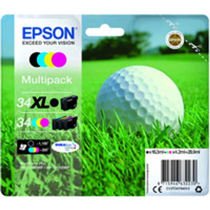 Epson c13t34794010 12.6 ml 16,3 ml 1100 Seiten 300 Seiten schwarz, cyan, magenta, gelb Tintenpatrone  Tintenpatronen (Epson, schwarz, cyan, magenta, gelb, Epson Workforce Pro wf-3720dwf, wf-3725dwf, oben, 16,3 ml, 12,6 ml) – Bild 1