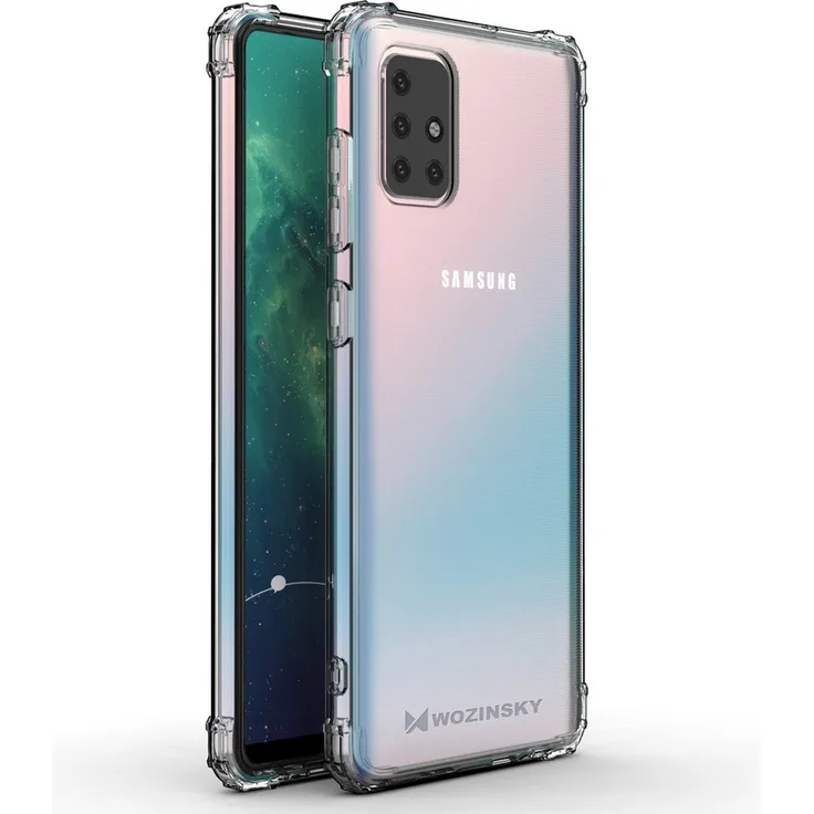WOZINSKY Silikon TPU Case Panzer Hülle, geeignet für Samsung Galaxy A71, Handy-Schutzhülle, transparent