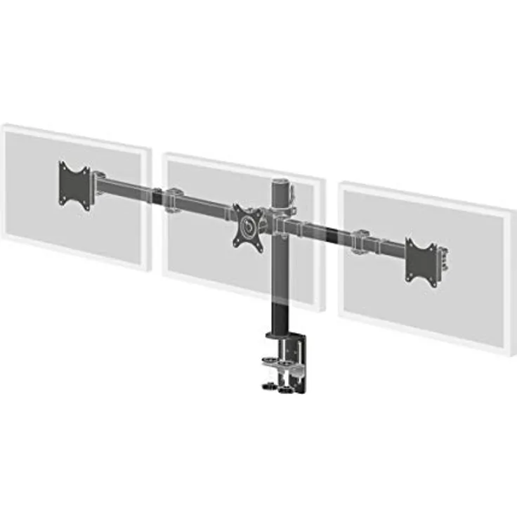 iiyama DS1003C-B1 Dreifach-Monitor Halterung, Tischklemme (für Displays bis 10 - 27 Zoll und Maximal 10kg - Monitor) schwarz