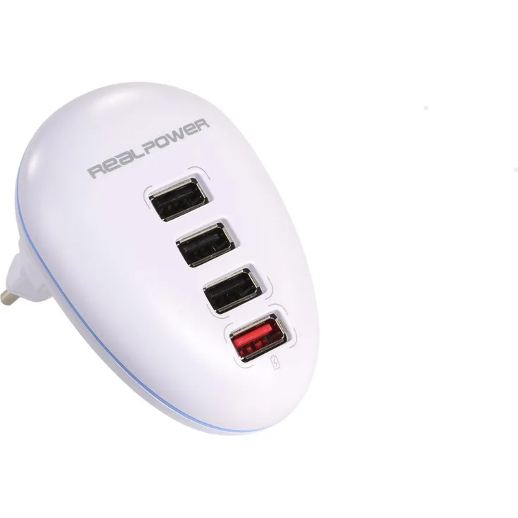 RealPower 4-Port USB Wall Charger