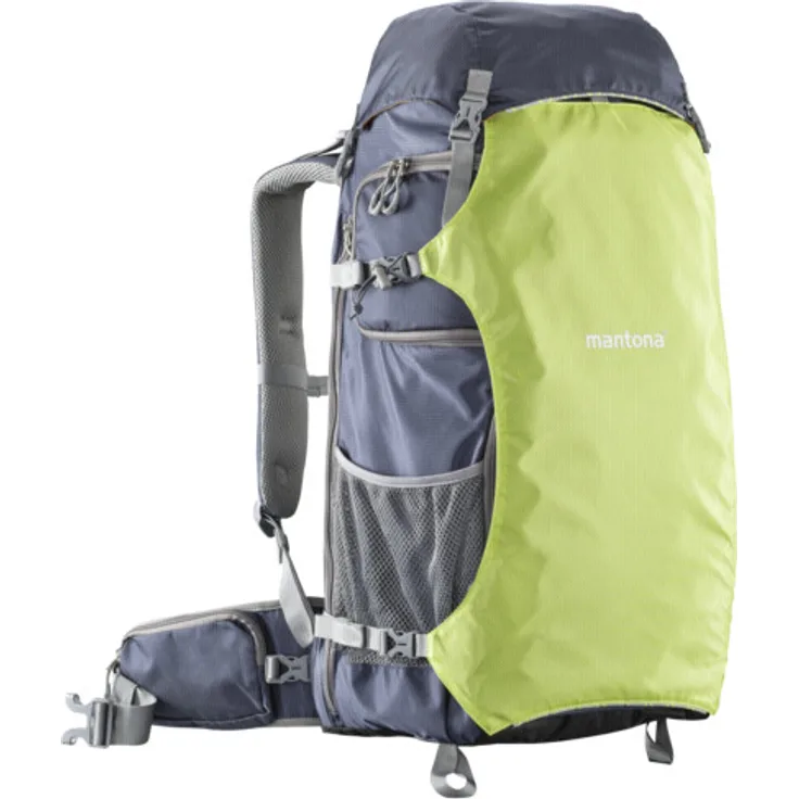 Mantona Elements Pro Kamera und Drohnenrucksack dunkelblau-grün-orange