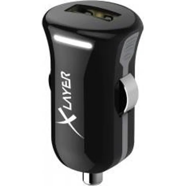 XLayer Kfz-Ladegerät Colour Line USB Adapter 2.4A Black