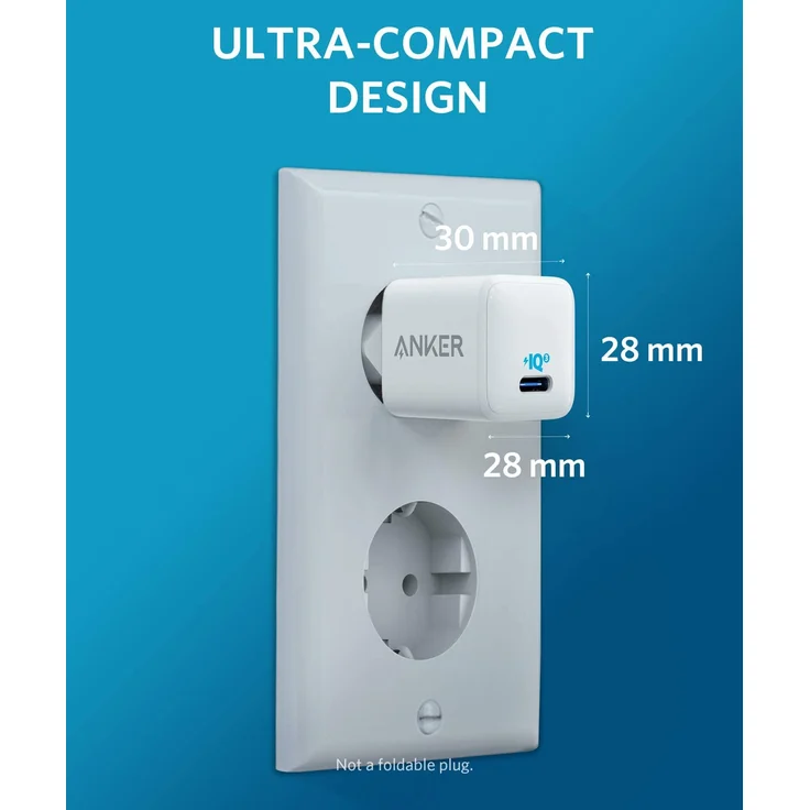 Anker AK-A2633G22 Powerport III Nano USB-C, geeignet für Apple iPhone 12/12 Pro/12 Pro Max/12 mini, iPad Pro, AirPods Pro, Samsung Galaxy, Google Pixel 3/4, Netzteil, 20 W, weiß (ohne Ladekabel) – Bild 2