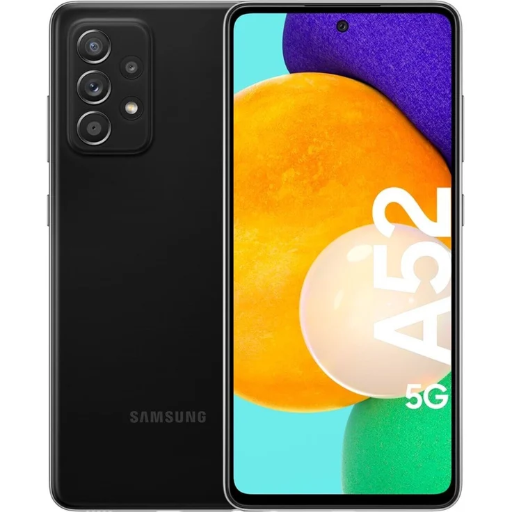 Samsung Galaxy A52 5G Smartphone 16,51cm (6,5 Zoll) AMOLED-Display, 128GB interner Speicher, 6GB RAM, Dual-SIM, Android, Awesome Black – Bild 1