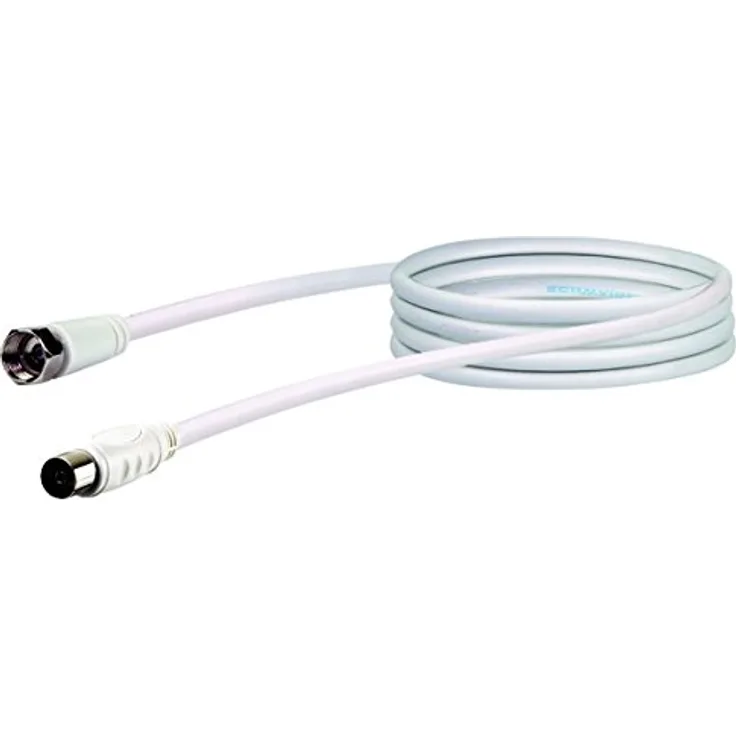 SCHWAIGER -KVCK171 532- SAT-Antennen-Adapterkabel- 1,5 m Anschlusskabel-konfektioniert- 75 dB- 2-Fach geschirmt-F-Stecker > IEC Buchse-weiß