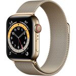 Apple Watch Series 6 Smartwatch GPS + Cellular, 40mm, Edelstahlgehäuse Gold, Milanese Loop Gold