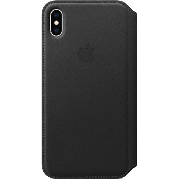 Apple MRX22ZM/A Leder Folio, geeignet für Apple iPhone Xs Max, Book-Style Case, schwarz