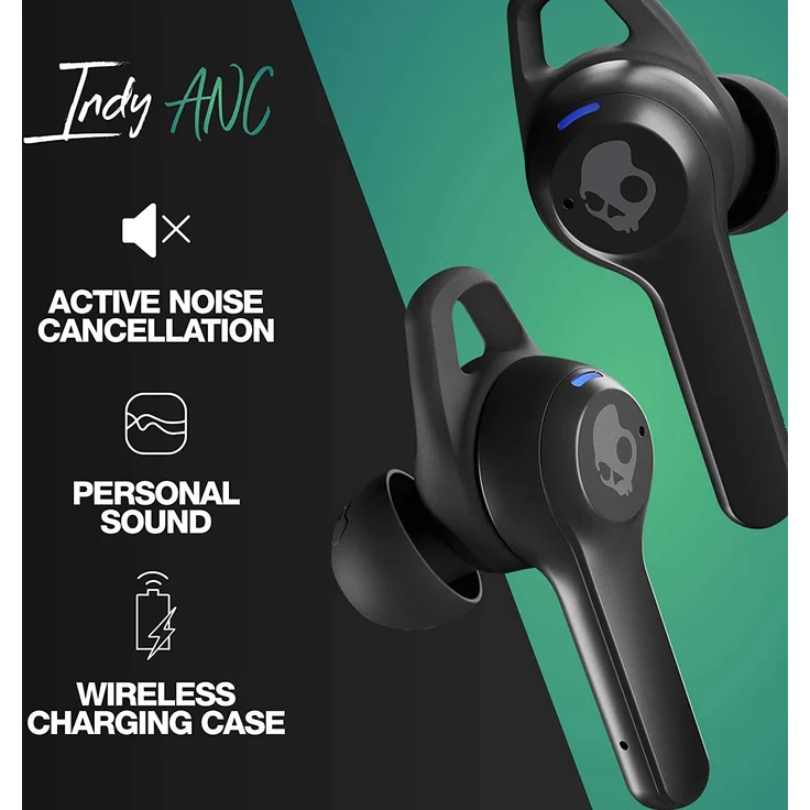 Skullcandy Indy ANC True Wireless In-Ear-Kopfhörer mit Bluetooth, Mikrofon, Noise Cancelling, wasserfest, geeignet für Sport, schwarz – Bild 5