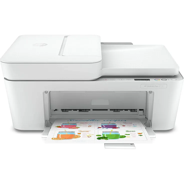 HP DeskJet Plus 4110 (4-in-1) Multifunktionsdrucker - Farbe, Druckgeschwindigkeit: 8,5 s/w, 5,5 Farbe, Auflösung: 1200 x 1200, USB, WLAN, AirPrint, Mobile Print (7FS81B)