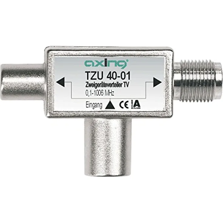 Axing TZU 40-01 2-Fach Verteiler BK (0,1 bis 1006MHz) zum Aufstecken auf Multimedia-Anschluss