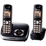 Panasonic KX-TG6522GB Duo Schnurlostelefon mit Anrufbeantworter schwarz
