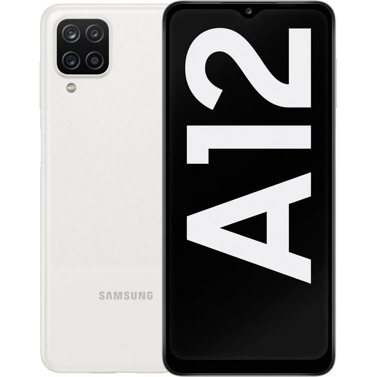 Samsung Galaxy A12 Smartphone 16,51cm (6,5 Zoll) IPS-Display, 64GB interner Speicher, Dual-SIM, Android, Weiß – Bild 1