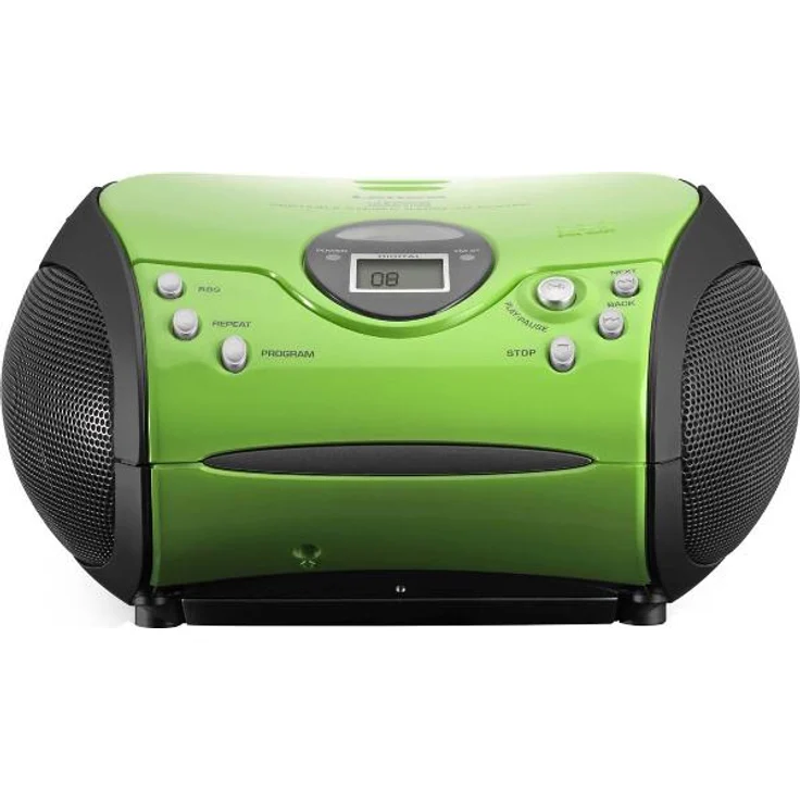 Lenco Radio CD-Player SCD-24 tragbares Stereo UKW-Radio mit CD-Player und Teleskopantenne in grün-schwarz – Bild 2