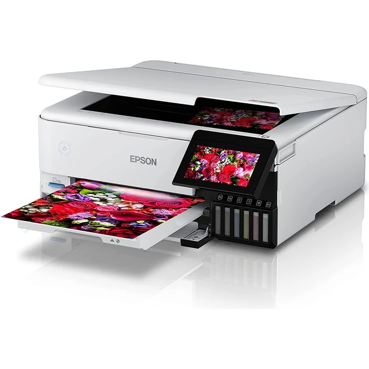 Epson EcoTank ET-8500 (3-in-1) Multifunktionsdrucker - (Tintenstrahl) Farbe, Druckgeschwindigkeit: 16 s/w, 12 Farbe, Auflösung: 1440 x 5700, LAN, WLAN, AirPrint, Wi-Fi Direct (C11CJ20401) – Bild 2