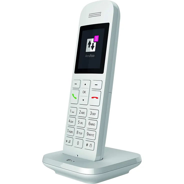 Telekom Speedphone 12 schnurloses Festnetztelefon, zur Nutzung an aktuellen Routern mit integrierter DECT-CAT-iq Schnittstelle (z.B. Speedport, Fritzbox), 5 cm Farbdisplay, VoIP-Telefon, weiß – Bild 2