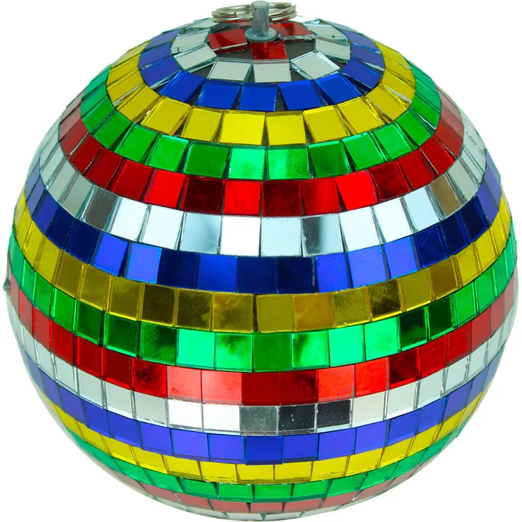 Spiegelkugel 15cm - mehrfarbig - Diskokugel Echtglas - 10x10mm Spiegel - DEKO Serie