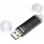 Hama 64GB USB-Speicherstick mit USB 3.0 und microUSB (2-in-1 USB-Stick, z.B. für Android Handy, Tablet, Computer, Notebook, PC, Laptop, MacBook, OTG, 40MB-s) Handy-Stick, Doppel Memory-Stick schwarz