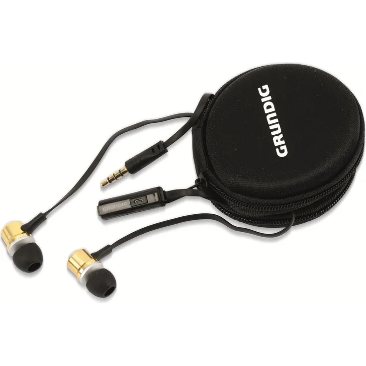 In-Ear Headset mit Flachkabel GRUNDIG 86353, gold/schwarz