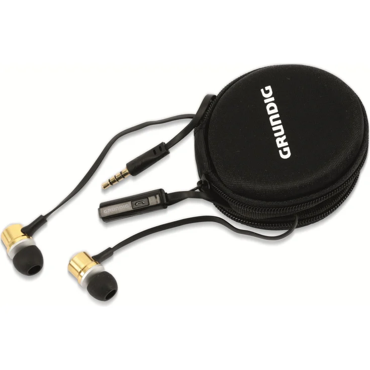 In-Ear Headset mit Flachkabel GRUNDIG 86353, gold/schwarz