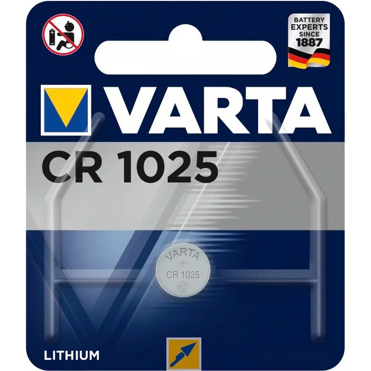 Varta Batterien Electronics CR1025 Lithium Knopfzelle 3V Batterie in Original 1er Blisterverpackung