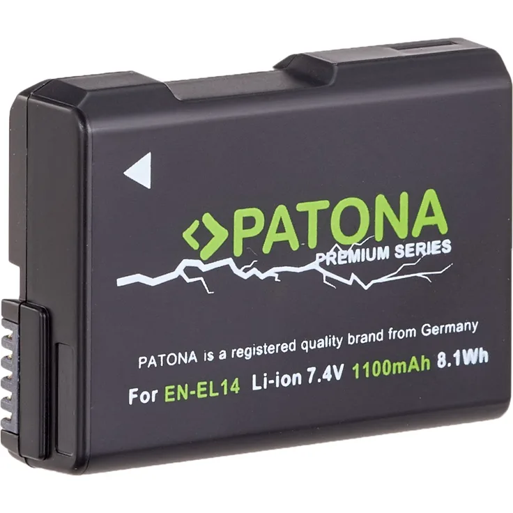 PATONA Premium - Ersatz für Akku Nikon EN-EL14 EN-EL14a (echte 1100mAh) -
