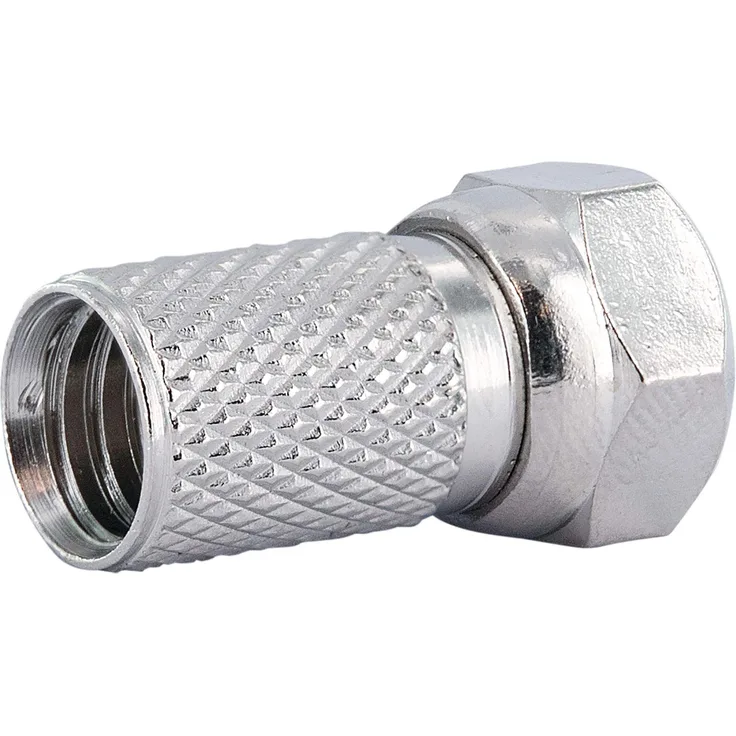 SCHWAIGER -FST8002 531- F-Aufdrehstecker 2-er Set- 8 mm Durchmesser-für Koaxialkabel-Verbindung von Stecker und Kabel- 2 Stück-Silber