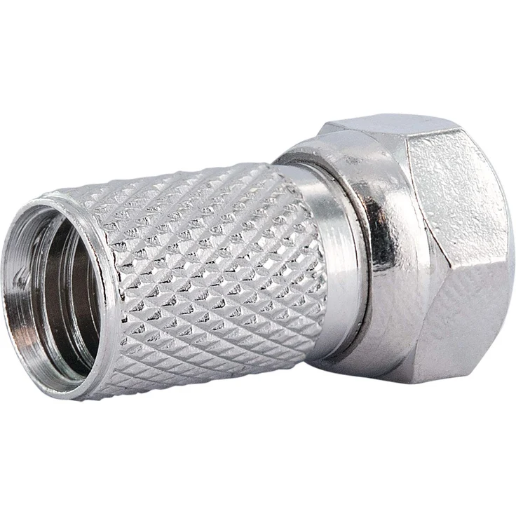 SCHWAIGER -FST8002 531- F-Aufdrehstecker 2-er Set- 8 mm Durchmesser-für Koaxialkabel-Verbindung von Stecker und Kabel- 2 Stück-Silber