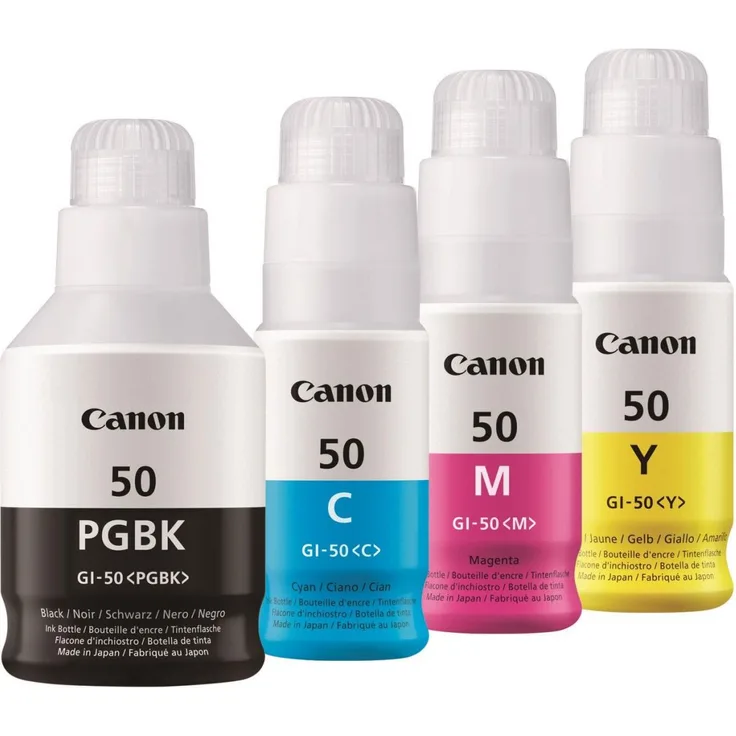 Canon Original GI-50 PGBK/C/M/Y 4er-Multipack Nachfülltinte - schwarz 6.000 Seiten, cyan, magenta...