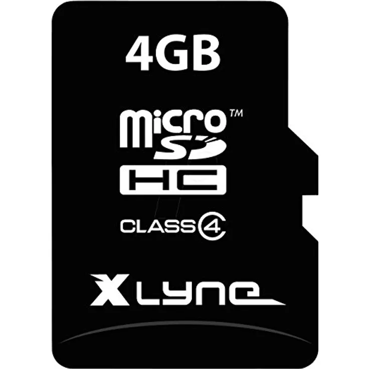 XLYNE micro-SDHC-Speicherkarte mit Adapter 4 GB Class 4 microSD-Karte, Flash Memory, Secure Digital