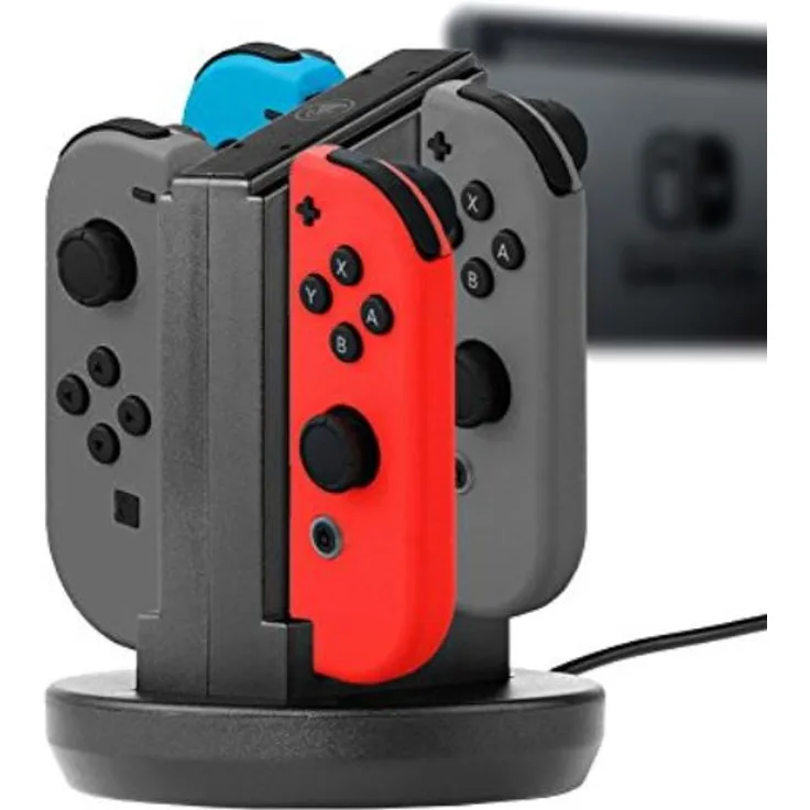 snakebyte Switch FOUR:CHARGE - 4-in-1 Ladestation - zum Aufladen von Nintendo Switch Joy-Cons - mit LED Ladestatus-Anzeige