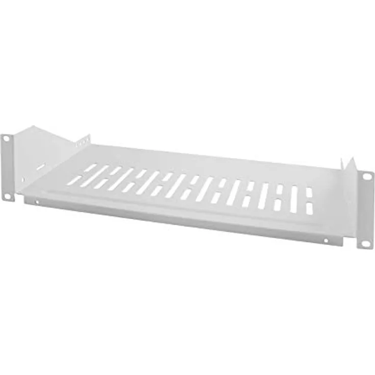 LogiLink SF2C45G - 19'' Einschubfach (2 HE) für Stand-, Serverschränke mit mind. 550mm Tiefe, max. 25kg Tragkraft, Grau