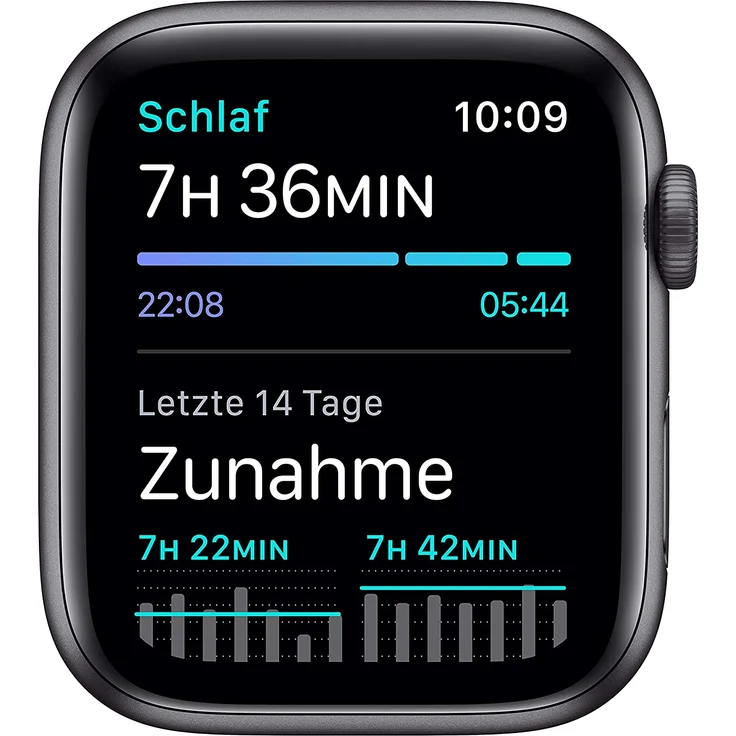 Apple Watch SE 2020 (1. Generation) Smartwatch GPS, 44mm, Aluminiumgehäuse Space Grau, Sportarmband Schwarz – Bild 5