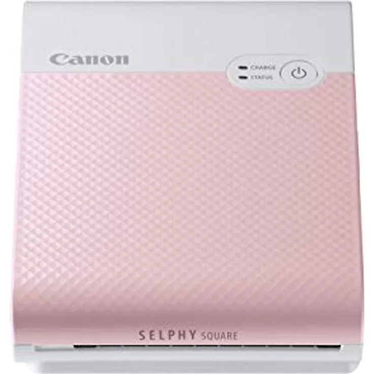 Canon SELPHY SQUARE QX10 Mini-Fotodrucker - mit quadratischem Druck (eingebauter Akku, WLAN, 287 dpi x 287 dpi, USB Kabel, Thermosublimationsdruck) pink