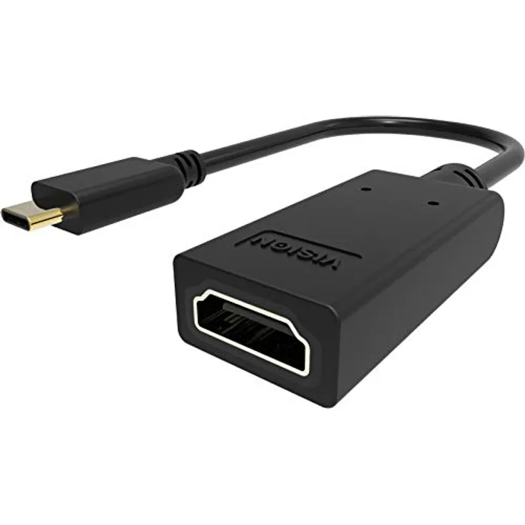 Vision TC-USBCHDMI-BL - Videokabel-Adapter (USB C, HDMI Typ A (Standard), Männlich, Weiblich, Gerade, Gerade)