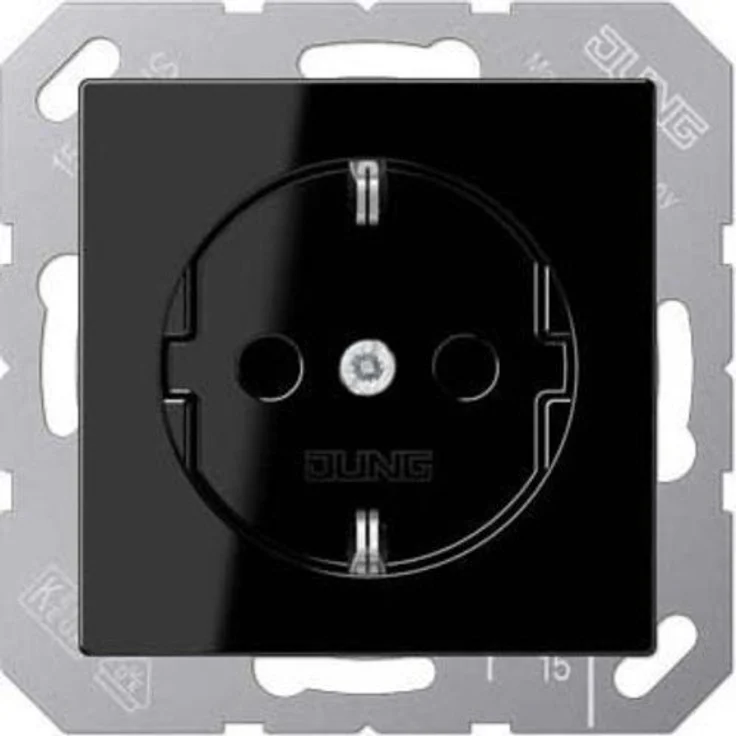 Jung 1520 SW Schuko Steckdose 16 A 250 V Serie A schwarz 250 V – Bild 1