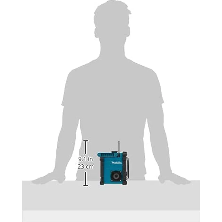 Makita DMR107 Baustellenradio mit Wecker, geeignet für Outdoor, spritzwassergeschützt, blau – Bild 6