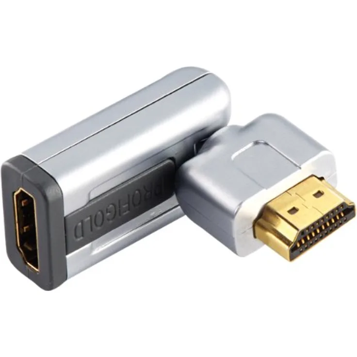 Profigold Rotatable High Speed HDMI A Stecker HDMI A Buchse Silber Kabeladapter - Adapter für Kabel (HDMI, HDMI, HDMI, Silber)